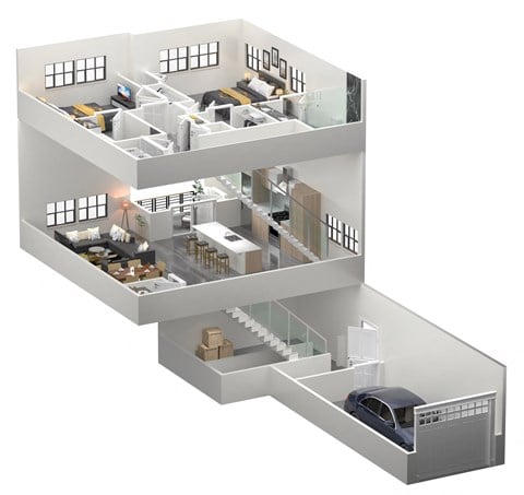 Floor plan for 2 beds, 2.5 baths, 1432 sqft